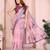 mustard printed  designer pallu linen saree