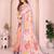 mustard printed  designer pallu linen saree
