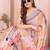 mustard printed  designer pallu linen saree