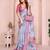 grey printed  designer pallu linen saree