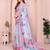 grey printed  designer pallu linen saree