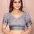 grey printed  designer pallu linen saree