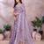 purple printed  designer pallu linen saree