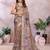 chiku printed  designer pallu linen saree