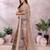 chiku printed  designer pallu linen saree