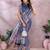 lavender printed  designer pallu linen saree