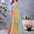 sky blue printed  designer pallu linen saree