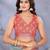 sky blue printed  designer pallu linen saree