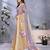 lavender printed  designer pallu linen saree