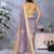 lavender printed  designer pallu linen saree