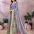 lavender printed  designer pallu linen saree