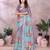 dark lavender printed  designer pallu linen saree