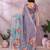dark lavender printed  designer pallu linen saree