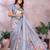 grey printed  designer pallu linen saree