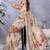 cream printed  designer pallu linen saree
