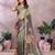 light green printed  designer pallu linen saree