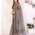 brown printed art silk designer pallu chanderi saree
