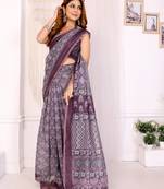wine printed art silk designer pallu chanderi saree