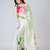 Light-pista floral prints  heavy japan satin saree with unstitched blouse
