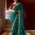 Satin Embroidery Sequence work Saree with Unstitched Blouse Piece