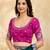 Trendmalls Satin Embroidery Sequence work Saree with Unstitched Blouse Piece