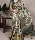 Raw Beauty Meets Soft Shine Tussar Silk Blend Saree with Printed Detail & Viscose Border