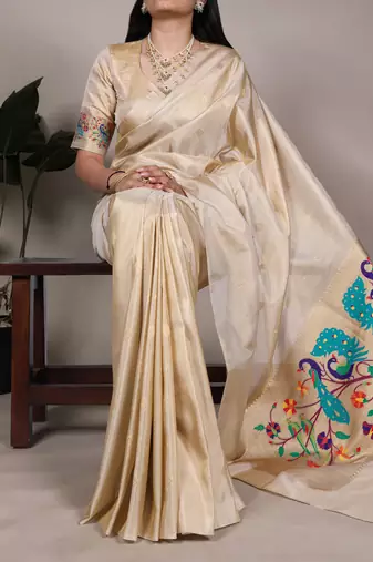 Lightweight Elegance Traditional Tissue Paithani for Every Occasion Saree