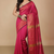 Pink Zari Border Checked Cotton zori Blend Saree 