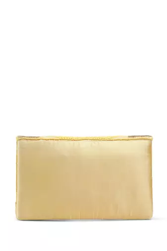 Tassel Tales Pastel Yellow & Antique Gold Sunbrust Beaded Satin Sling Bag