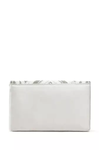 Tassel Tales Ivory & Antique Silver Ethnic Embellished Satin Sling Bag