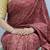 burgundy color  all over printed silk blend crape saree with unstitched blouse