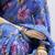 Indigo color all over  printed with  silver zari border linen saree with unstitched blouse