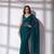 teal sequin georgette saree with unstiched blouse