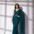 teal sequin georgette saree with unstiched blouse