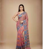 Women'S Cotton Silk Angur Dhakai Allover Soft Jamdani Sarees (Pink) Without Blouse