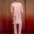 Men peach cotton linen 3-piece nehru set - premium digital print summer casual wear