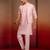 Men peach cotton linen 3-piece nehru set - premium digital print summer casual wear
