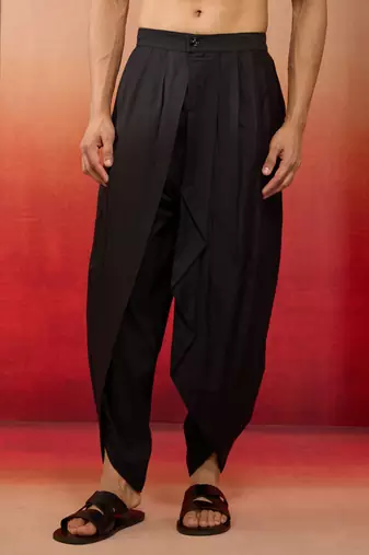 black viscose dhoti pants - traditional festive wear