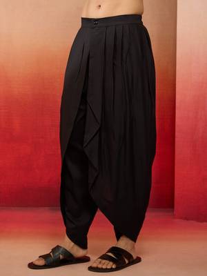 black viscose dhoti pants - traditional festive wear 4