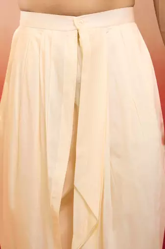 Men's cream viscose dhoti pants - traditional festive wear