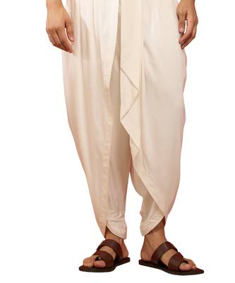 white viscose dhoti pants - traditional festive wear 1
