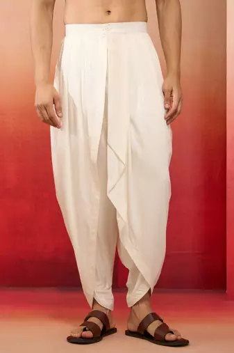 white viscose dhoti pants - traditional festive wear