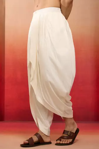 white viscose dhoti pants - traditional festive wear