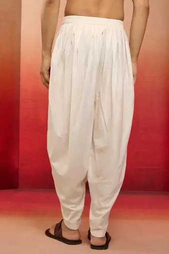 white viscose dhoti pants - traditional festive wear