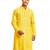 Men yellow cotton kurta - wedding casual summer wear long kurta with button closure