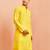 Men yellow cotton kurta - wedding casual summer wear long kurta with button closure