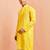 Men yellow cotton kurta - wedding casual summer wear long kurta with button closure