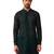 Men bottle green georgette mid kurta - premium honey comb embroidery party wear
