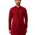 Men maroon georgette mid kurta - premium honey comb embroidery festive party wear