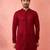 Men maroon georgette mid kurta - premium honey comb embroidery festive party wear